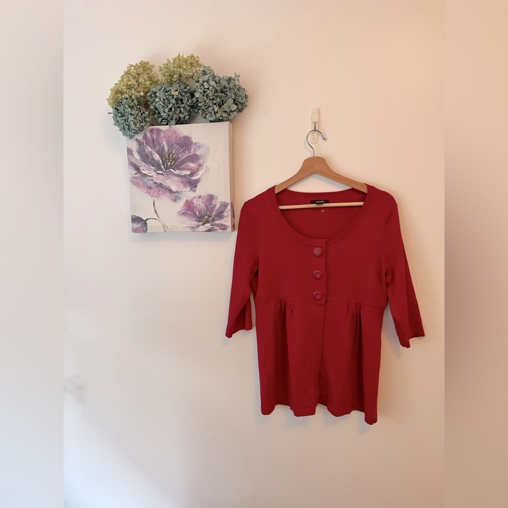 Alfani button up sweater in red- Small